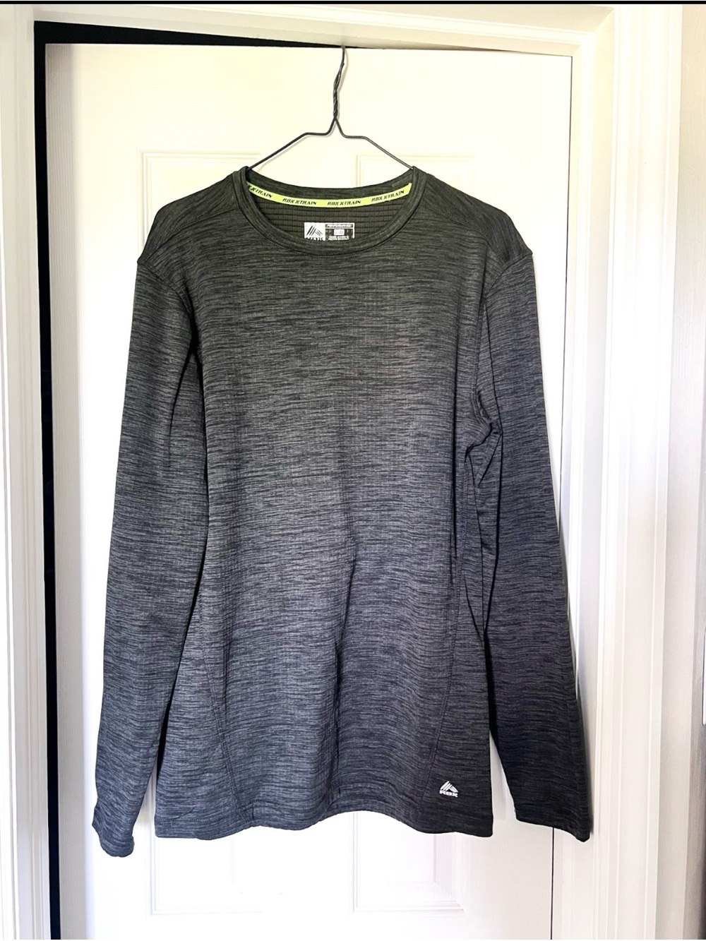 RBX Men's Long-Sleeve Crewneck Performance Shirt - Charcoal Gray